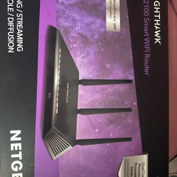 NETGEAR Nighthawk Black Smart WiFi Router - Picture 1 of 3